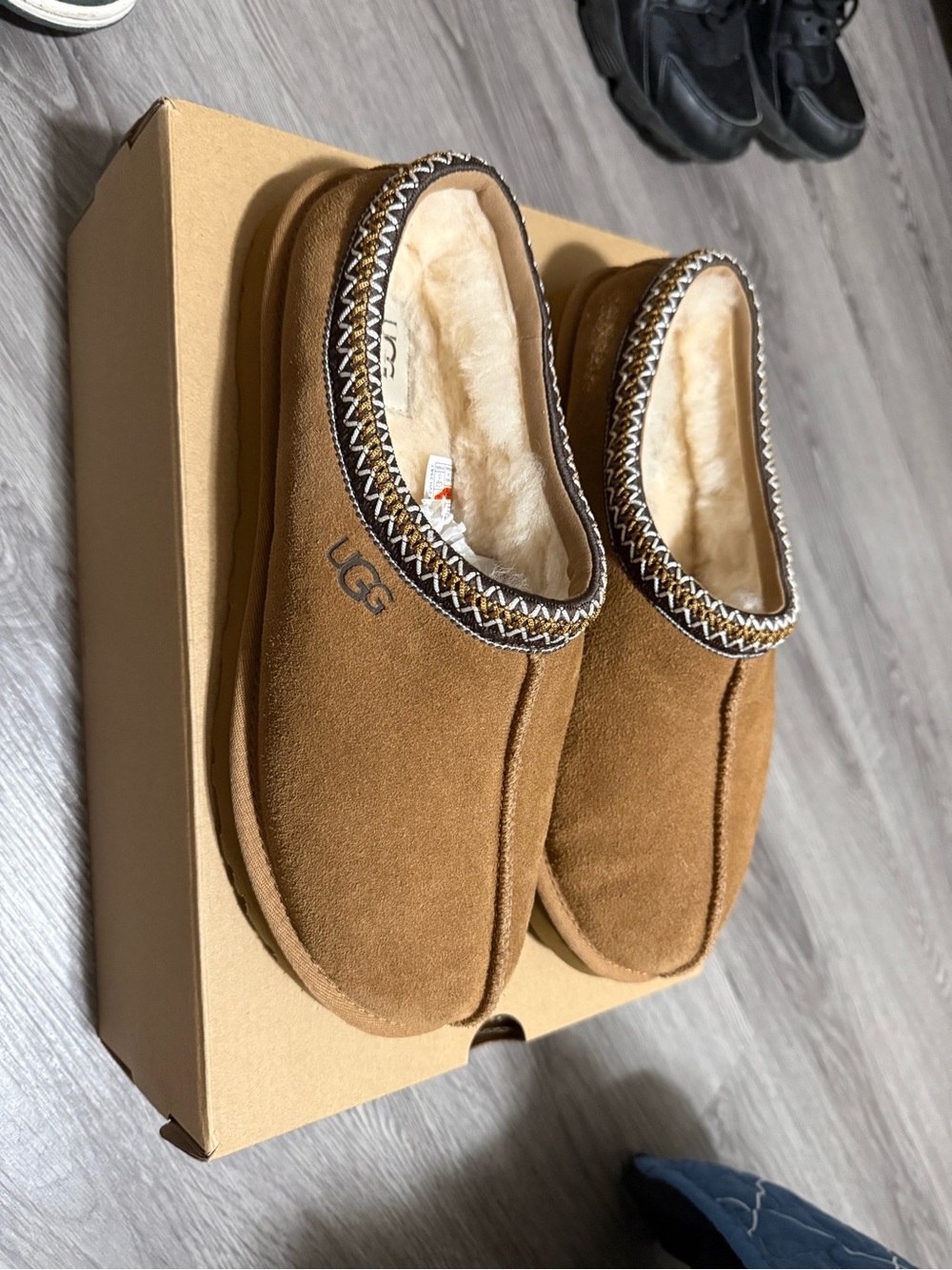 UGG Men's Chestnut Shearling-Lined Slip-On Loafers